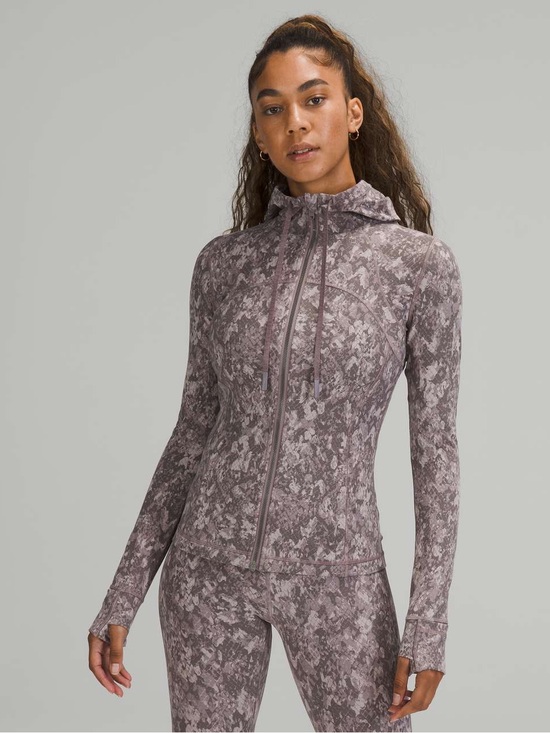 lululemon athletica Tops - Lululemon | Mauve Camo Print Zip-Up Hooded Define Athletic Jacket (Like New)